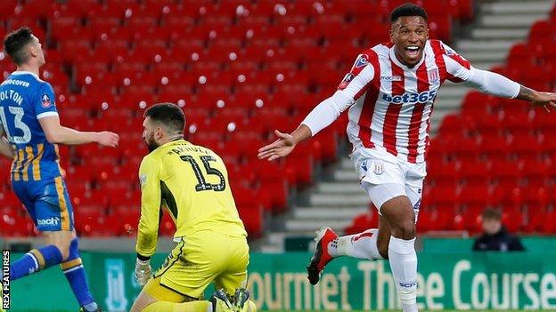 Tyrese Campbell's two goals put Stoke 2-0 up in their FA Cup third round replay against Shrewsbury on 15 January, only for the Shropshire side to come back and win 3-2