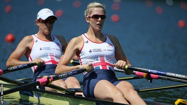 Katherine Grainger and Victoria Thornley (front) were sixth in the double sculls at the World Rowing Championships this year