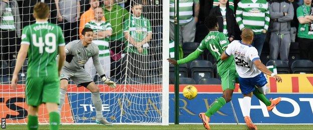 Josh Magennis scores for Kilmarnock against Celtic