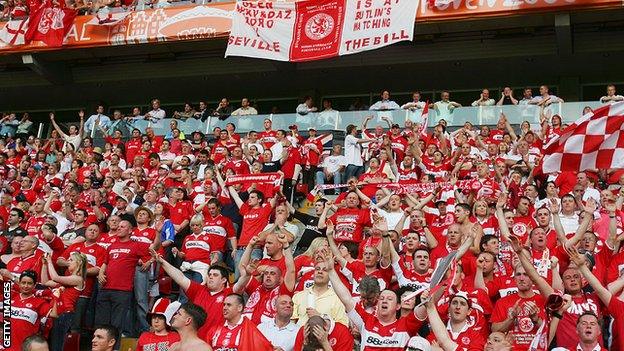 Middlesbrough fans in Eindhoven