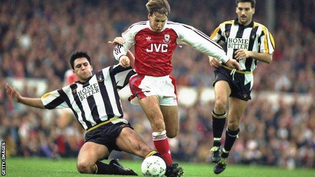 Paul Merson playing for Arsenal