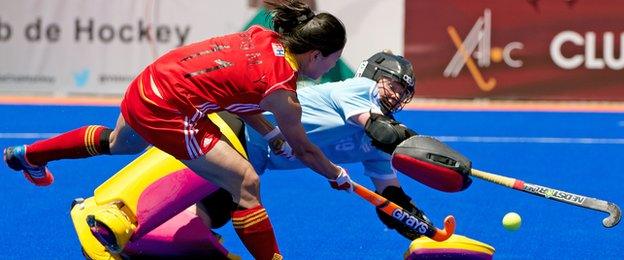 Meiyu Liang's penalty attempt is saved by Ireland goalkeeper Ayeisha McFerran