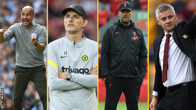 Pep Guardiola, Thomas Tuchel, Jurgen Klopp, Ole Gunnar Solskjaer