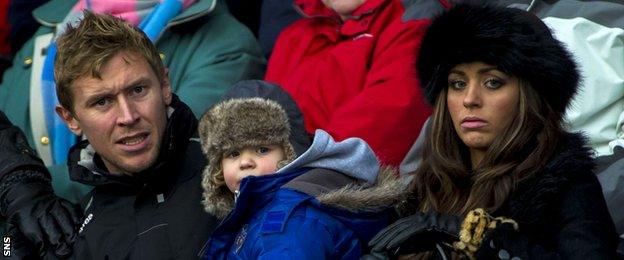 Richie Foran and his family in the Caledonian Stadium stand