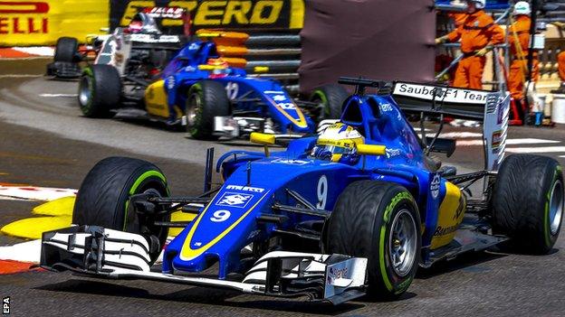 Felipe Nasr and Marcus Ericsson at the Monaco GP