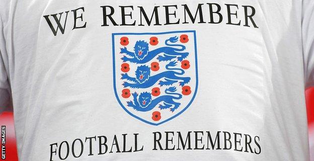 A t-shirt reads 'football remembers'