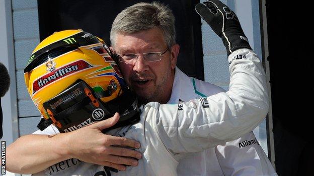 Ross Brawn with Lewis Hamilton