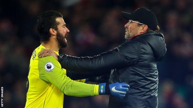 Jurgen Klopp and Alisson