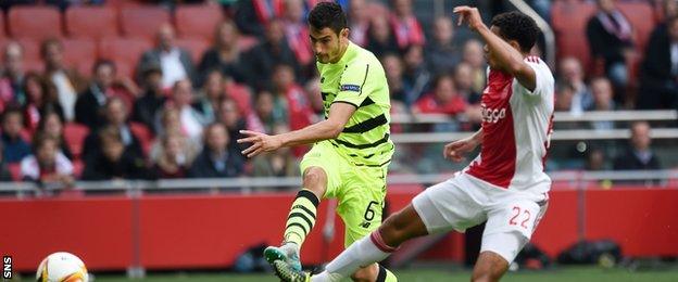 Nir Bitton scores for Celtic against Ajax