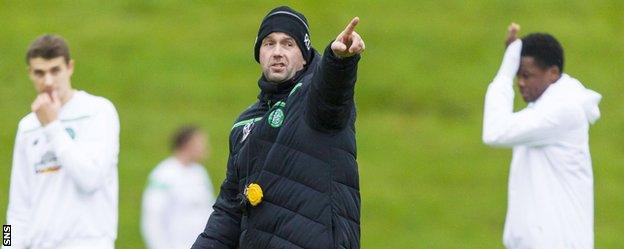 Celtic manager Ronny Deila during training