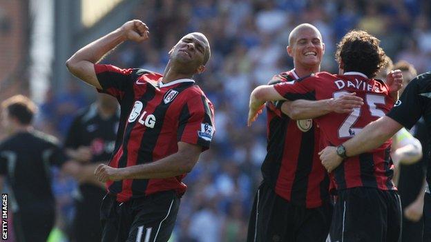 Fulham celebrate avoiding Premier League relegation in 2008