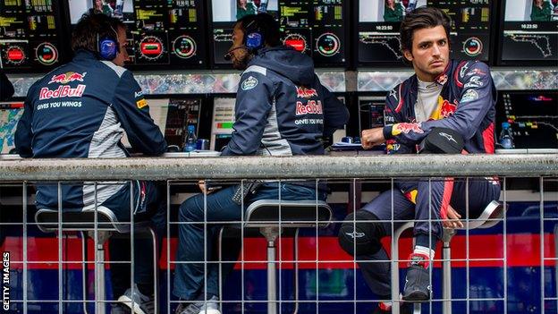 Carlos Sainz in action at the Italian GP