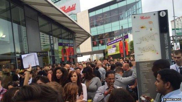 Shoppers being evacuated from Westfield