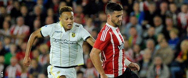 Lewis Baker and Shane Long