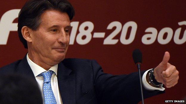 Lord Coe after election as IAAF President