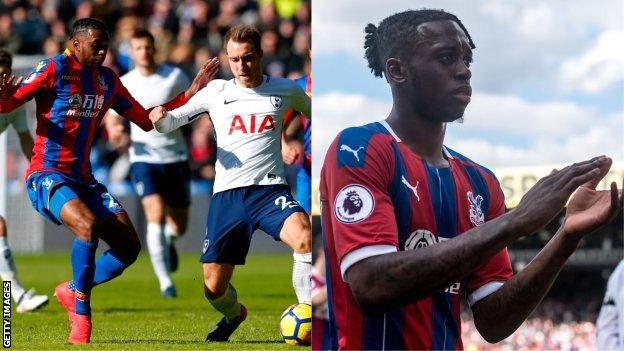 Split image of Aaron Wan-Bissaka in his first and last games for the Crystal Palace senior team