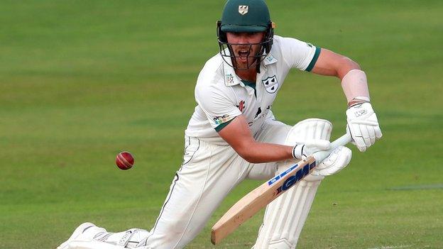 Tom Fell hit his first half century in first-class cricket for Worcestershire in almost two years