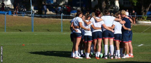 Team GB's women's rugby sevens squad in training in Belo Horizonte