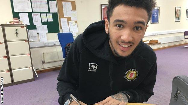 Alex Kiwomya originally signed on loan at Gresty Road until 9 January