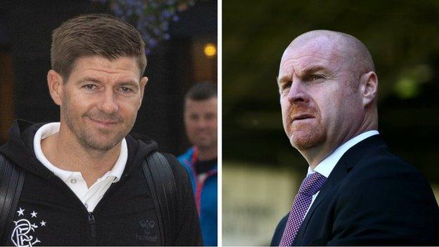 Rangers manager Steven Gerrard and Burnley counterpart Sean Dyche