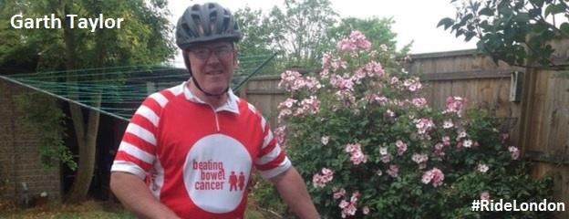 Garth Taylor in his garden with a bike