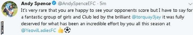 Everton boss Andy Spence on social media