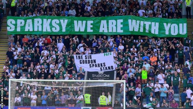 Gordon Sparks banner at Home Park