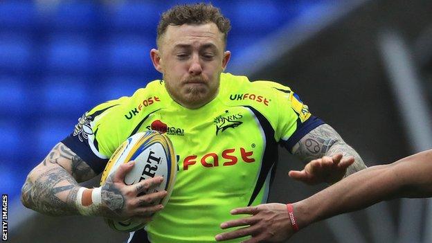 Josh Charnley in action for Sale Sharks