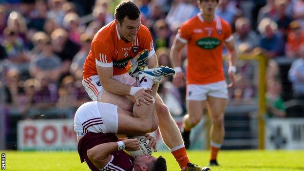 John Egan and Brendan Donaghy in action at Mullingar