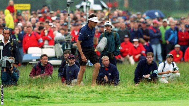 Jean Van de Velde on the last day of the 1999 Open Championship at Carnoustie