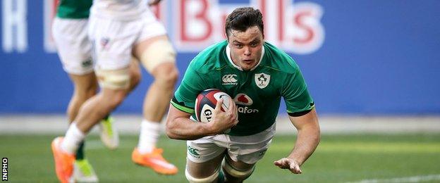 Ryan scored a try on his Ireland debut against the United States in June