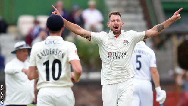 Tom Bailey takes a wicket