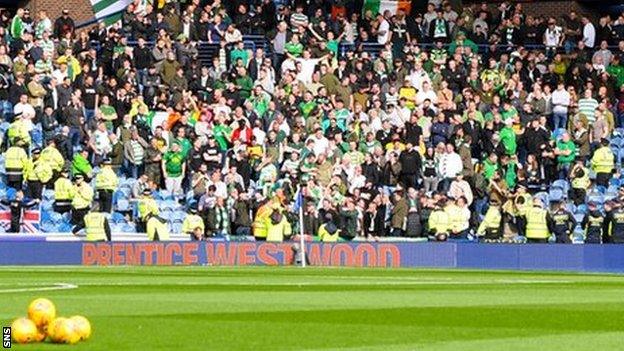 Celtic fans at Ibrox