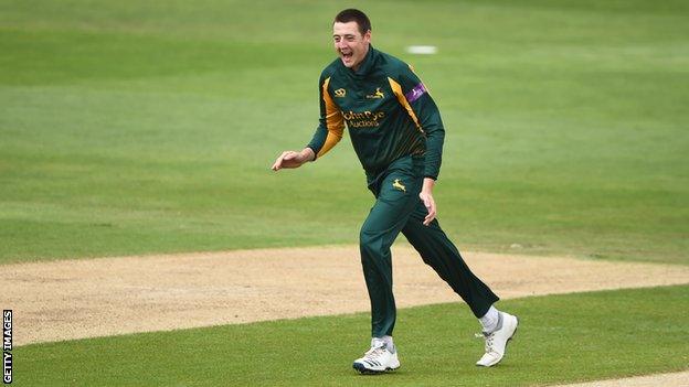 Matt Carter in action for Nottinghamshire