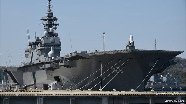 Japan Maritime Self Defense Forces' latest helicopter destroyer Izumo