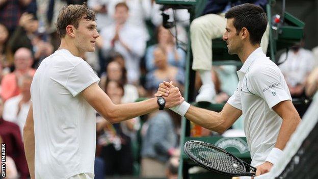 Jack Draper and Novak Djokovic