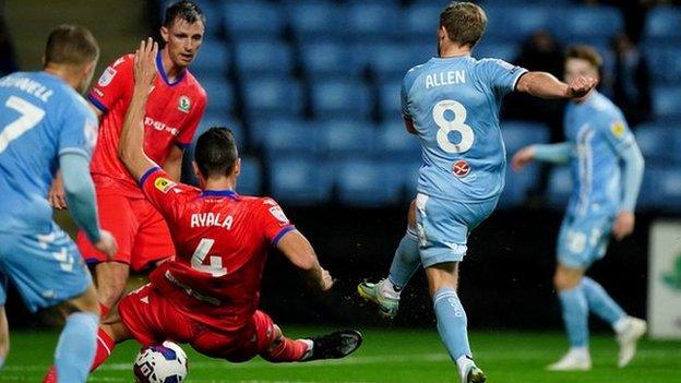 Jamie Allen's second goal in four games secured all three points for Coventry City against Blackburn Rovers at the CBS Arena