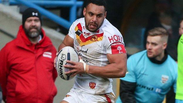 Joe Broughton in action for Catalans Dragons