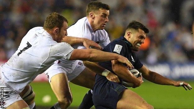 Adam Hastings of Scotland against England