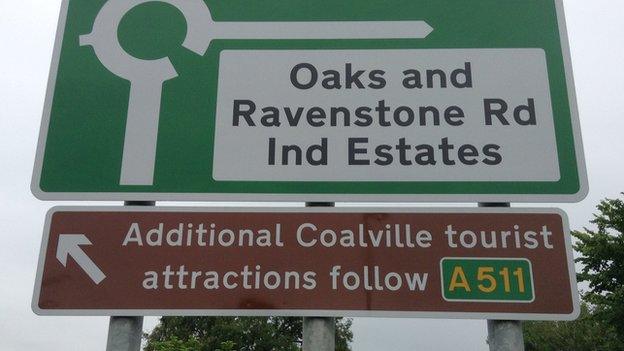 Coalville tourist attraction sign