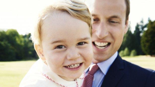 Prince George with the Duke of Cambridge