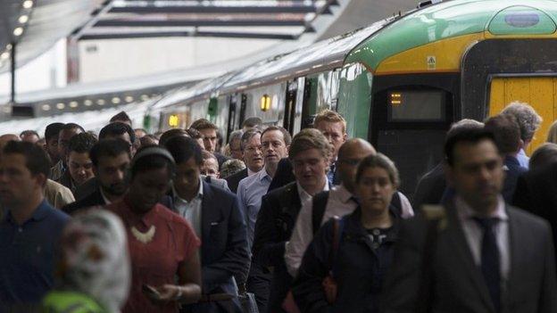 Commuters at London Bridge