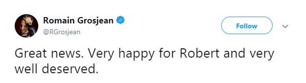 Haas driver Romain Grosjean welcomes Kubica back