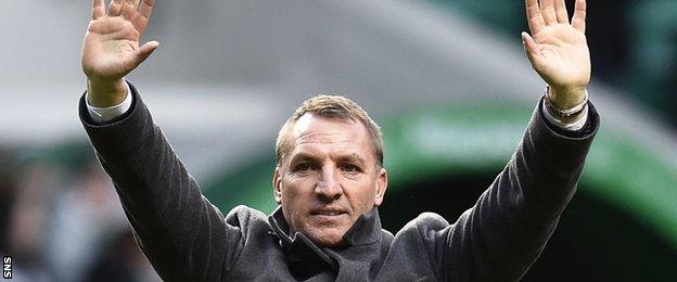 Brendan Rodgers salutes Celtic fans after Saturday's 2-0 win over Hamilton