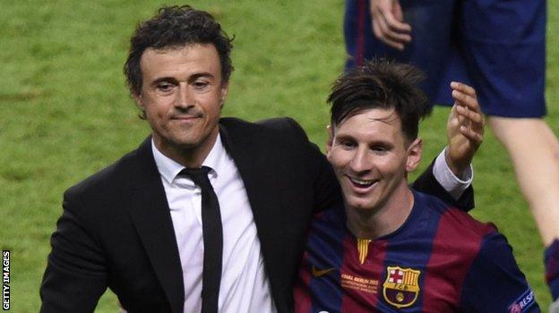 Luis Enrique and Lionel Messi