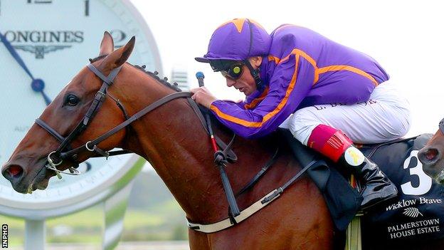 Frankie Dettori rides Wicklow Brave to victory in last year's Irish St Leger