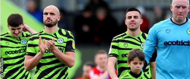 Forest Green players line up