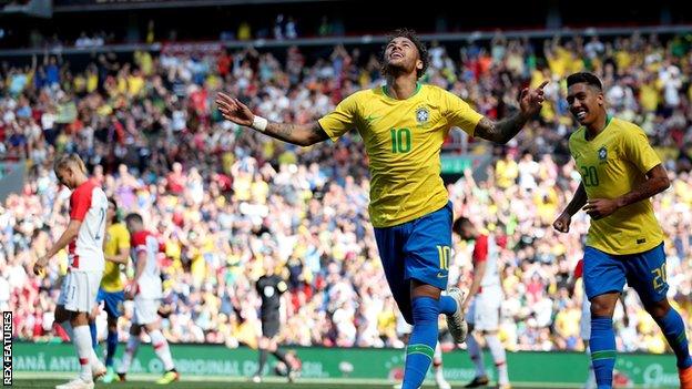 Neymar celebrates