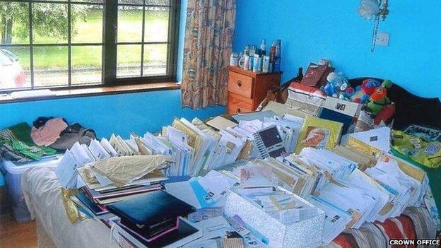 Karen's bedroom at her parents house in Cork filled with letters sent by well-wishers after her death