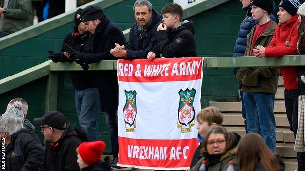 Wrexham fans show support for their team